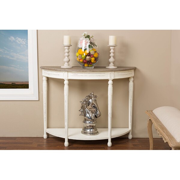 Baxton Studio Vologne Traditional White Wood French Console Table - 112-6036