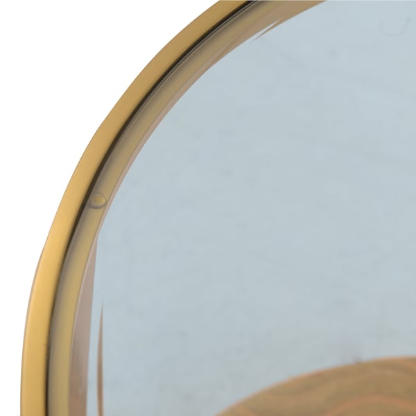 Armen Living Hattie Glass Top End Table with Brushed Gold Legs - LCDXLAGLGLD