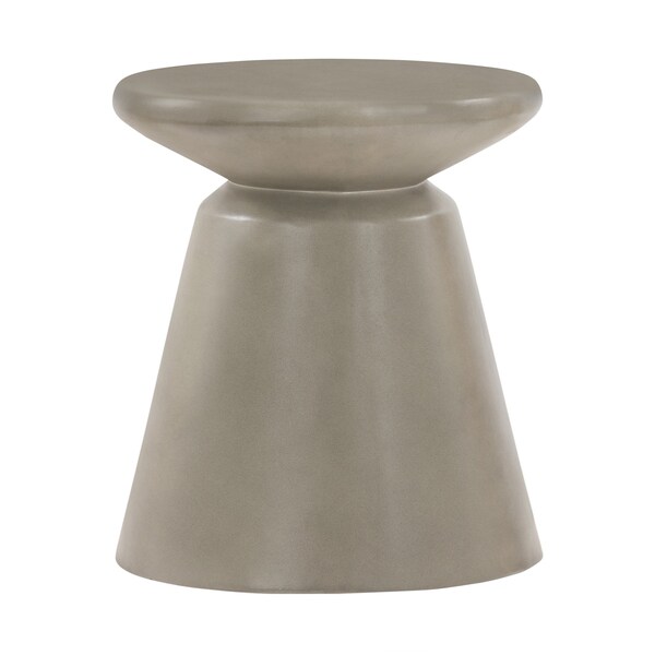 Armen Living Umbre Concrete Indoor Outdoor Accent Stool End Table - LCMDBACCGR