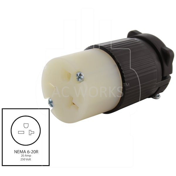 Conector hembra NEMA 6-15/20R de 15/20A 250V con aprobación UL y C-UL - AS620R