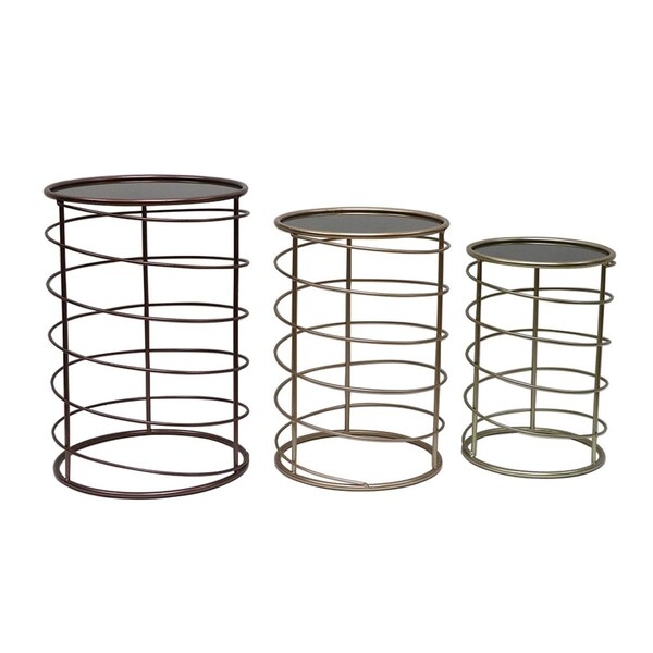 Seatsolutions Mirror End Table - Set of 3 - SE3014712