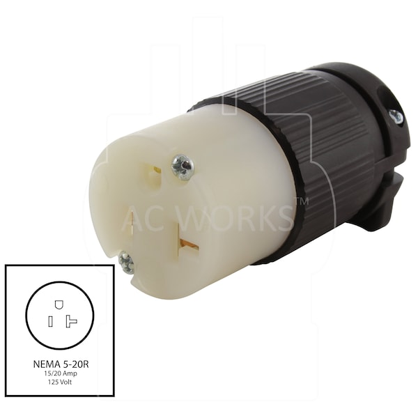 Conector hembra doméstico NEMA 5-15/20R de 15/20A 125V con aprobación UL y C-UL - AS520R