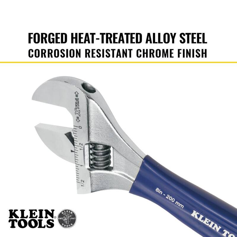 Llave ajustable de mandíbula extra ancha de 1-1/2 pulg. - D509-8 de Klein Tools