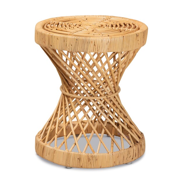 Baxton Studio Seville Modern and Contemporary Natural Finished Rattan End Table - 185-11882-ZORO