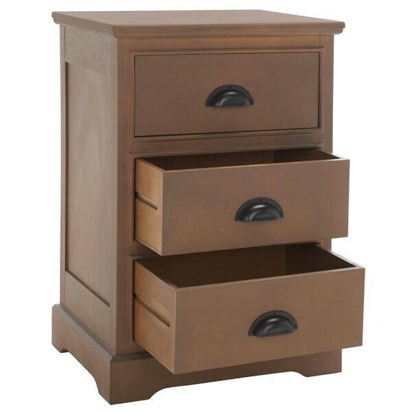 Safavieh Griffin 3 Drawer Side Table- Washed Natural Pine - 26.75 x 13.75 x 17.75 in. - AMH5717B