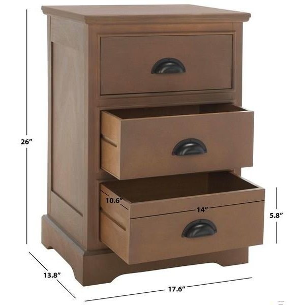 Safavieh Griffin 3 Drawer Side Table- Washed Natural Pine - 26.75 x 13.75 x 17.75 in. - AMH5717B