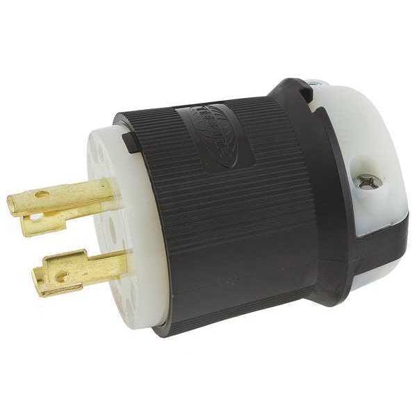 Conector de bloqueo Hubbell, 30 A, 480V CA, 3 polos, 3 fases, 4 cuchillas, L16-30P, 16 AWG a 8 AWG, Terminales de tornillo - HBL2731