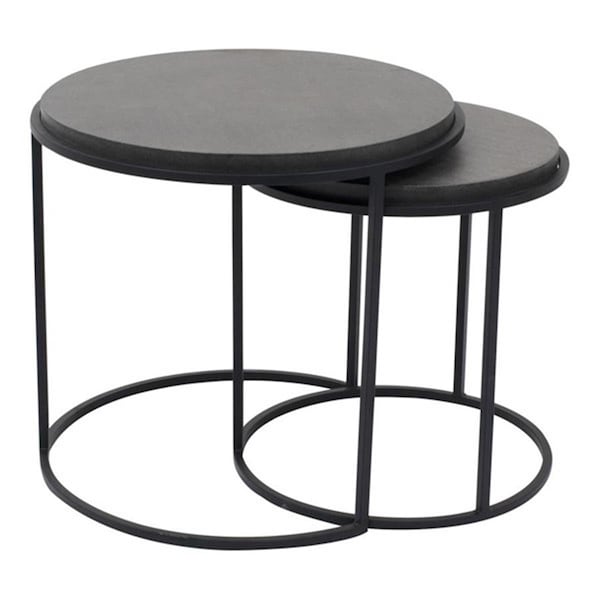 Moes Home Collection Roost Nesting Tables, Black - 18 x 19.7 x 19.7 in., 2PK - VH-1008-02