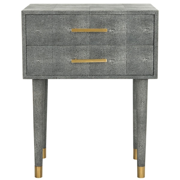 Safavieh Nour Faux Shagreen End Table, Black - SFV1520B