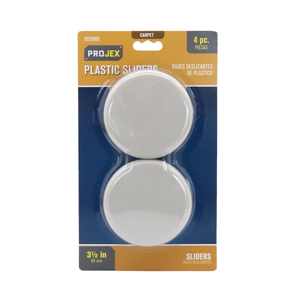 Projex Projex White 3-1/2 in. Adhesive Plastic Chair Glide 4 pk - P0004