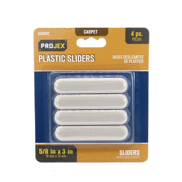 Kd Gabinetes 1 in. Dia. x 0.62 in. Nail on Plastic Chair Glide, Brown, 4PK - KD3308712