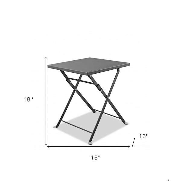Homeroots Powder Aluminum Side Table16 x 16 x 18 in. - 372275