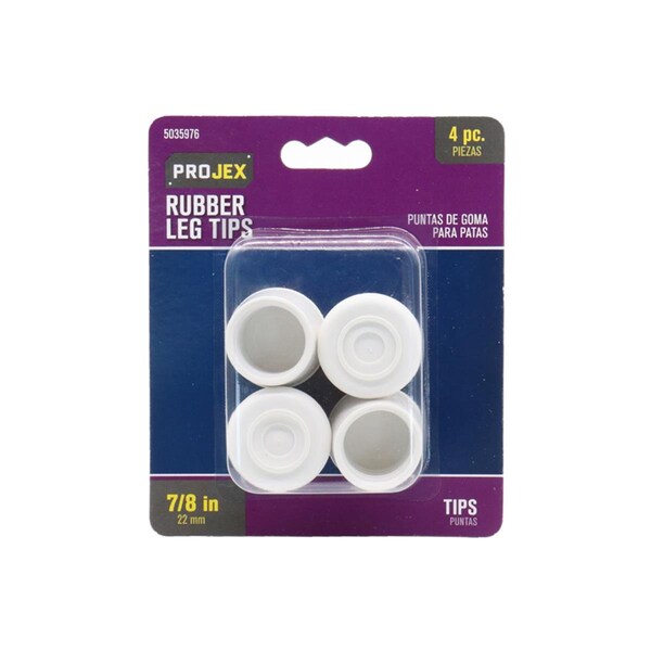 Kd Gabinetes 0.875 in. Rubber Leg Tip Off-White Round, 4PK - KD3306508