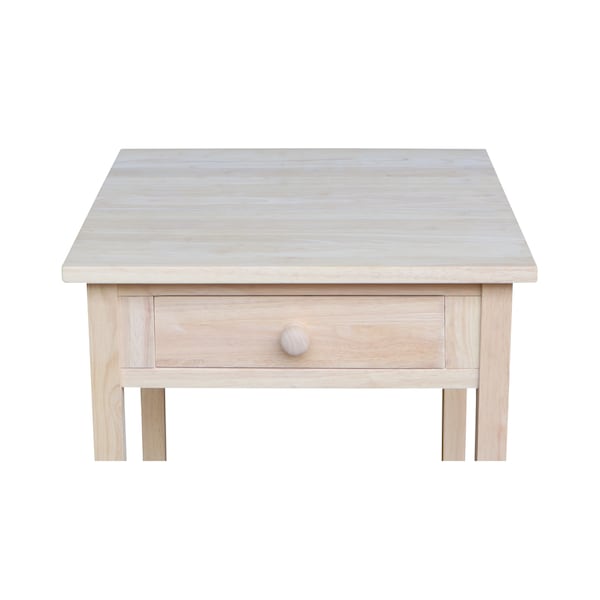 International Concepts Rectangle Hampton Bedside Table, 21 in W, 21 in L, 30 in H, Wood, Unfinished - OT-91