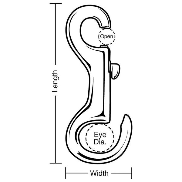 Lucky Line Slide Bolt Spring Snap, L 3 3/8 In - 4GGJ6