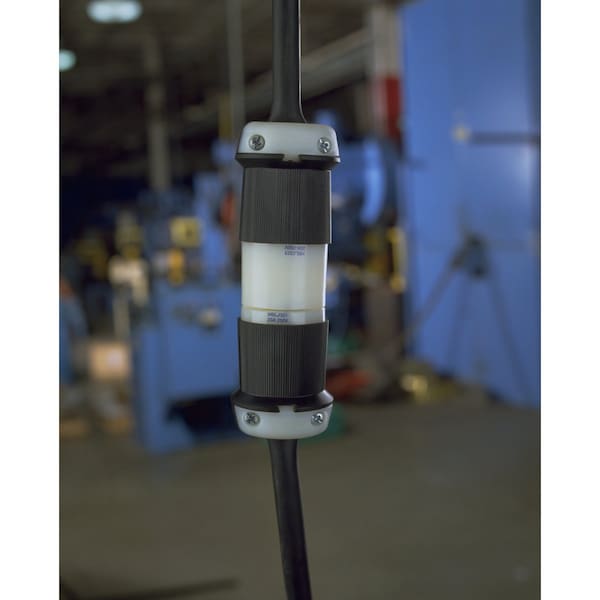 Conector de bloqueo giratorio de 20A Hubbell 2P 3W 250VAC L6-20P BK/WT - HBL2321