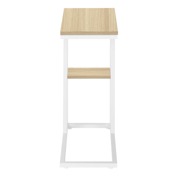 Monarch Specialties End Table, 18.25 W, 25.25 H, Particle Board, Metal, Natural - I 3677