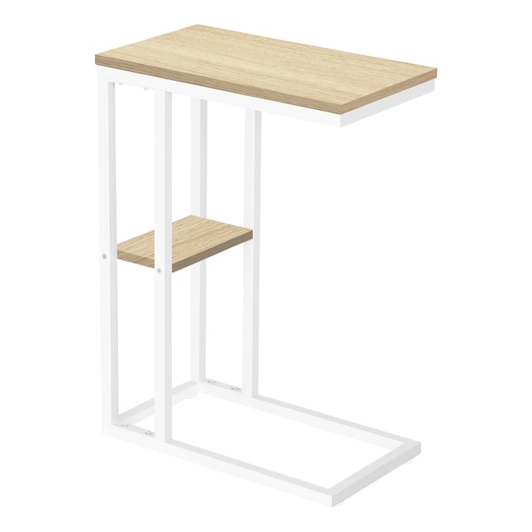 Monarch Specialties End Table, 18.25 W, 25.25 H, Particle Board, Metal, Natural - I 3677
