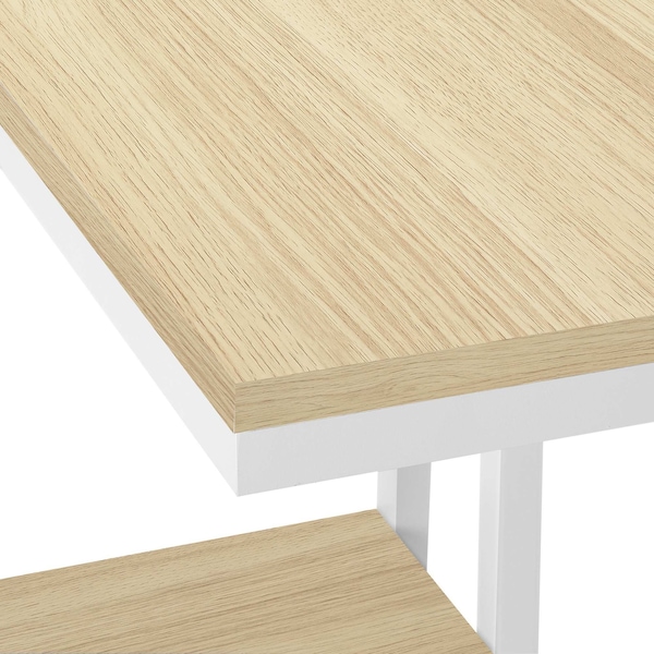 Monarch Specialties End Table, 18.25 W, 25.25 H, Particle Board, Metal, Natural - I 3677