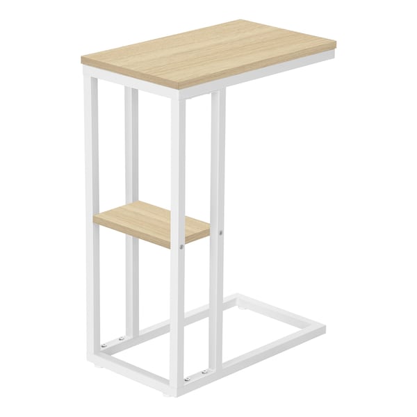 Monarch Specialties End Table, 18.25 W, 25.25 H, Particle Board, Metal, Natural - I 3677