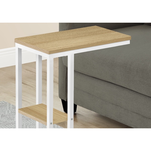 Monarch Specialties End Table, 18.25 W, 25.25 H, Particle Board, Metal, Natural - I 3677