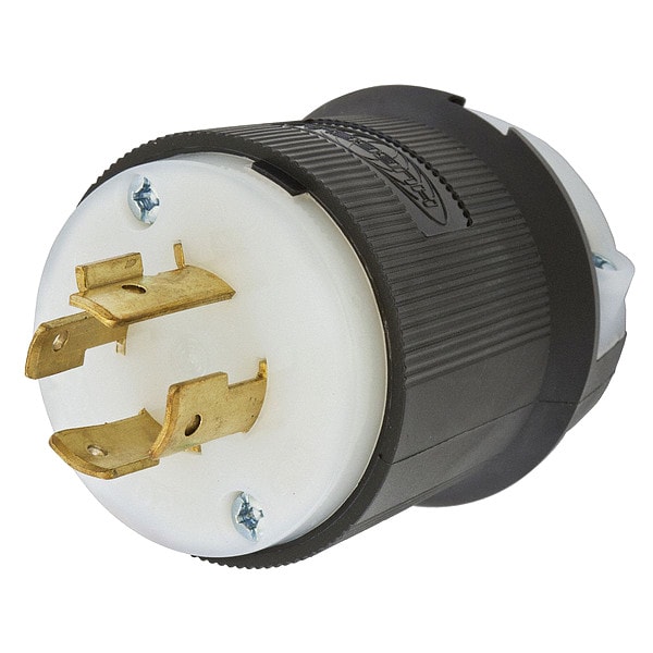 Enchufe Twist-Lock de 20A 3P 4W 250VAC L15-20P Negro/Blanco - HBL2421