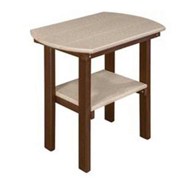 American Furniture 22 x 16 x 24 in. Oval Weatherwood End Table with Tudor Brown Base - 525WWTB