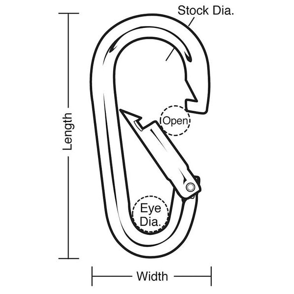 Lucky Line Spring Snap, HD, Steel, L 4 In - 4FCN8