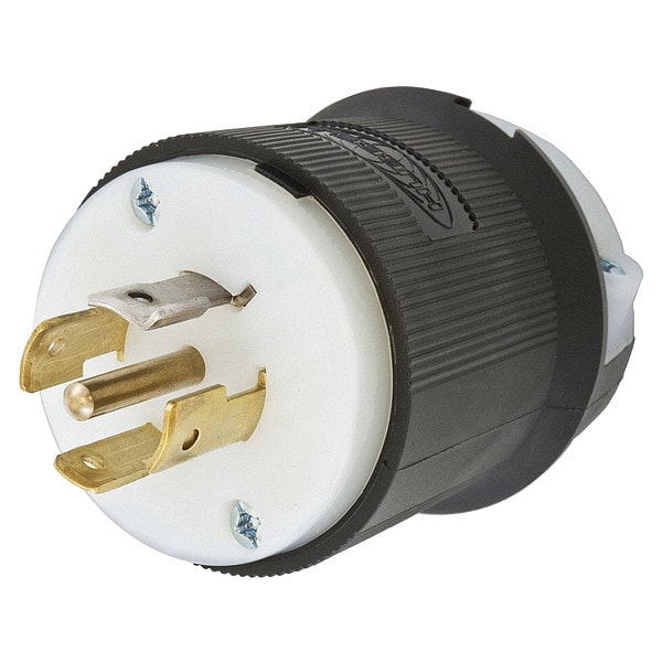 Enchufe de giro de 20A de Hubbell, 4 polos 5 cables 120/208VAC L21-20P Negro/Blanco - HBL2511