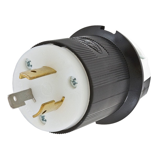 Enchufe de bloqueo giratorio de 20A Hubbell 2P 3W 125VAC L5-20P BK/WT - HBL2311