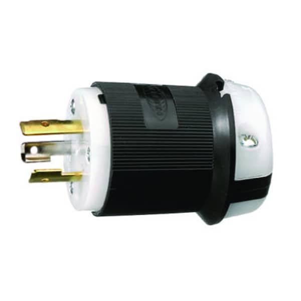 Enchufe de bloqueo giratorio de 20A Hubbell 2P 3W 125VAC L5-20P BK/WT - HBL2311