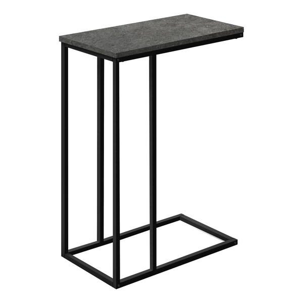 Monarch Specialties End Table, 15.75 W, 24 H, Particle Board, Metal, Grey - I 3765