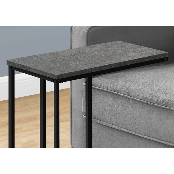 Monarch Specialties End Table, 15.75 W, 24 H, Particle Board, Metal, Grey - I 3765