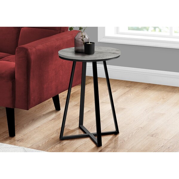 Monarch Specialties Side Table, 15.75 W, 21.75 H, Metal, Particle Board, Grey - I 2176