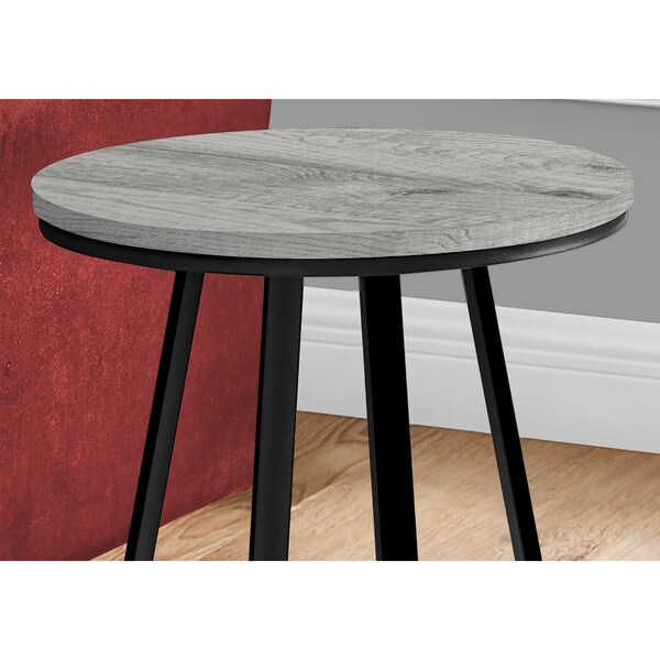 Monarch Specialties Side Table, 15.75 W, 21.75 H, Metal, Particle Board, Grey - I 2176