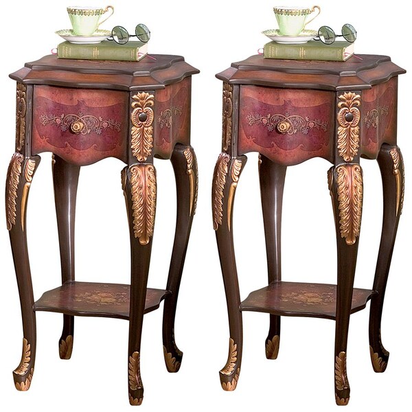 Design Toscano Floral Bouquet Chiffoniere Side Table, PK 2 - KY950001
