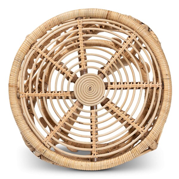 Baxton Studio Saranna Modern Bohemian Natural Brown Finished Rattan End Table - 205-12681