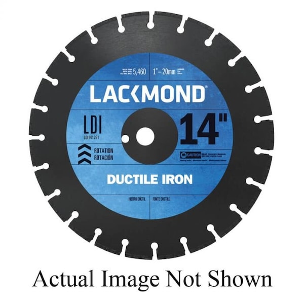 Lackmond Diamond Blade, Plain Core Segmented, Series LDI, 12 Diameter Blade, 1, 20 mm ArborShank, 18 - LDI121251