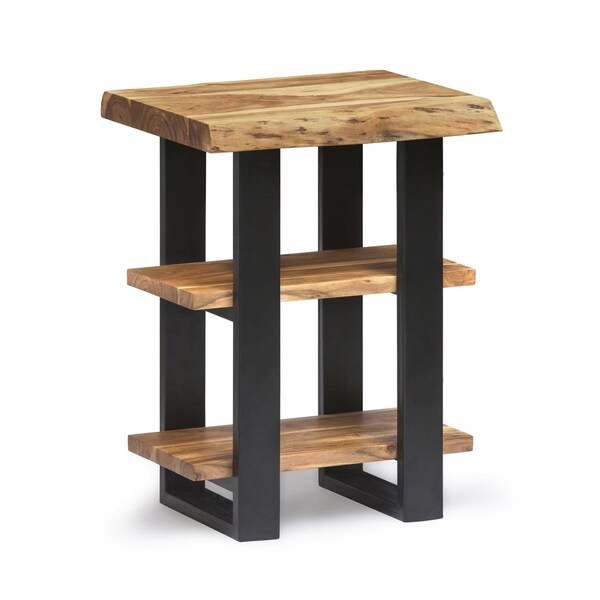 Kd Cama De Bebe Alpine Natural Live Edge Wood 2-Shelf End Table - KD3238724