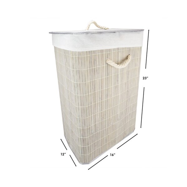 Home Basics 12 in W, 16 in L, 23 in H, Bamboo/Medium-density fibreboard (MDF)/Metal, Polyester/ Cotton/Viscose - ZOR96095