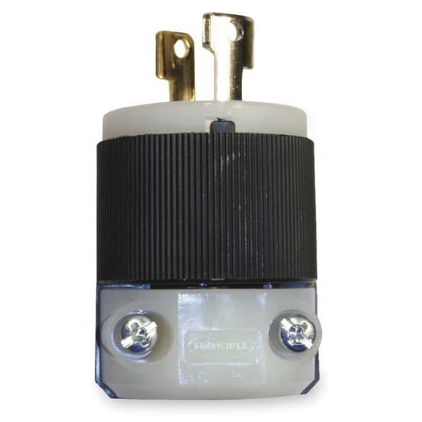 Enchufe de bloqueo giratorio de 15A de Hubbell, 2P 2W 125VAC L1-15P BK/WT - HBL7545C