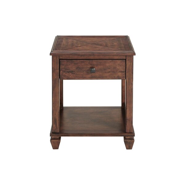 Kd Cama De Bebe 21 in. Stockbridge Square Wood End Table with Drawer - KD3251384