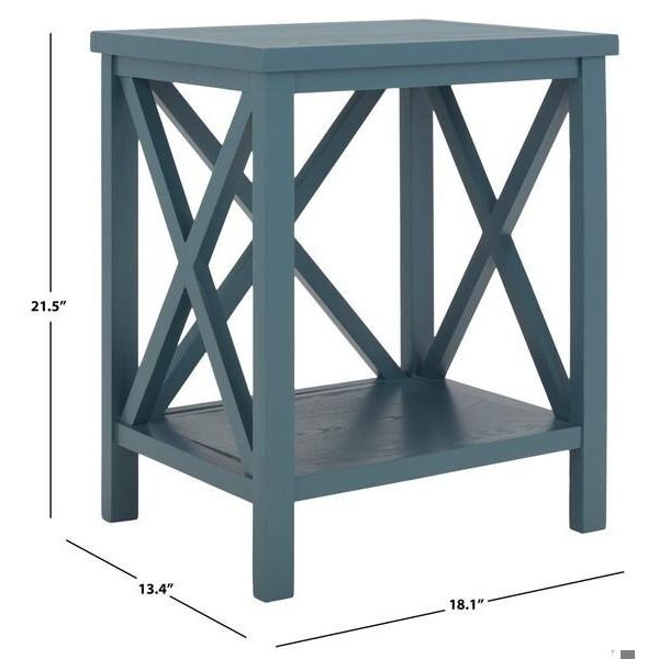Safavieh Candence Cross Back End Table- Slate Teal - 21.5 x 13.4 x 18.1 in. - AMH6523F