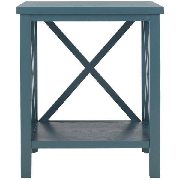 Safavieh Candence Cross Back End Table- Slate Teal - 21.5 x 13.4 x 18.1 in. - AMH6523F