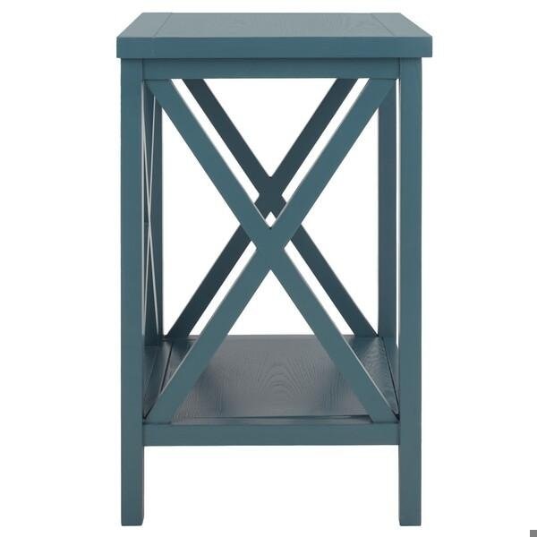 Safavieh Candence Cross Back End Table- Slate Teal - 21.5 x 13.4 x 18.1 in. - AMH6523F