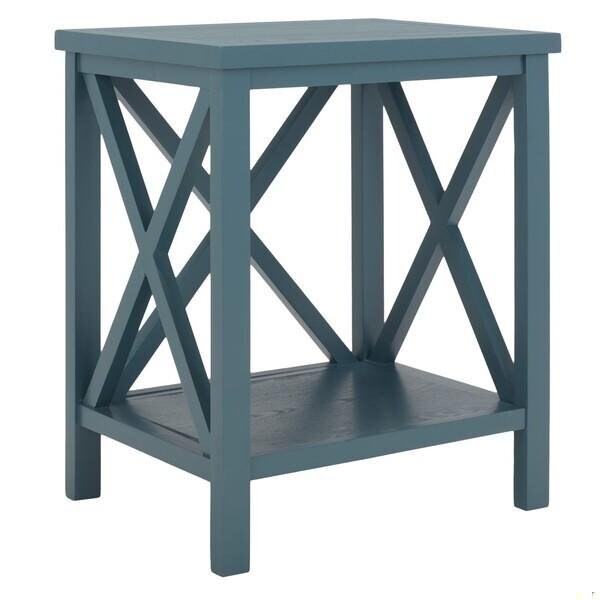 Safavieh Candence Cross Back End Table- Slate Teal - 21.5 x 13.4 x 18.1 in. - AMH6523F