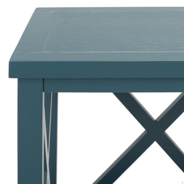 Safavieh Candence Cross Back End Table- Slate Teal - 21.5 x 13.4 x 18.1 in. - AMH6523F