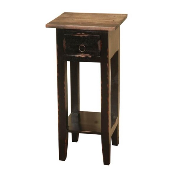 Seatsolutions Sunset Trading Cottage Distressed Antique Black & Raftwood Narrow Side Table - SE1209124