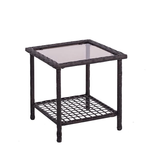 Living Accents Living Accents Greenwich Brown Square Glass Side Table - H22ST1527