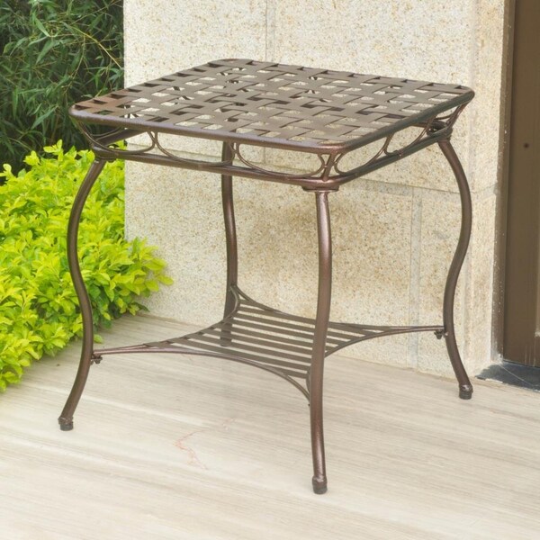 International Caravan Santa Fe Iron Nailhead Side Table, Bronze - 3552-HD-BZ